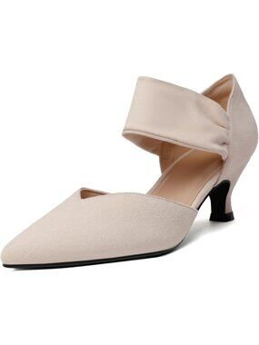 〽️Women Nude Kitten Heels Pointed Toe For Bridal Party Dressy Pumps Shoes